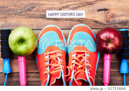 Apples, gumshoes and jump rope. 32755666