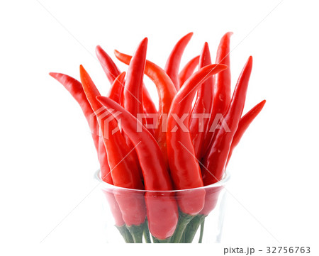 Red hot chili peppers on white background Red hot chili peppers on white background 32756763