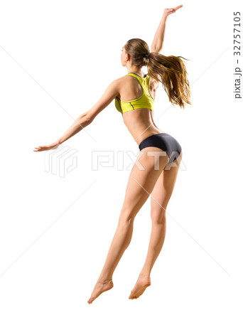 Woman beach volleyball player (without ball and net version) 32757105