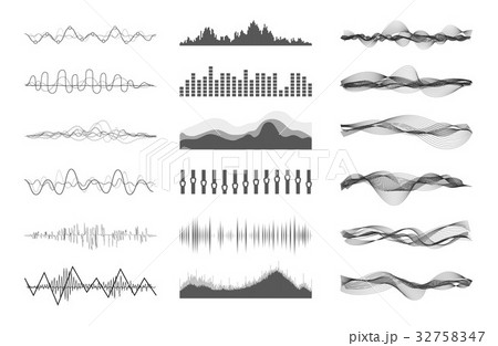 Vector music sound waves Vector music sound waves 32758347