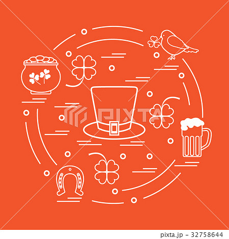 Cute vector with different symbols for St. Patrick 32758644