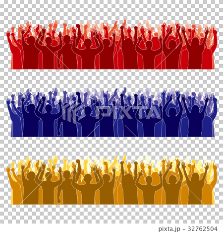 盛り上がる観客シルエット 32762504