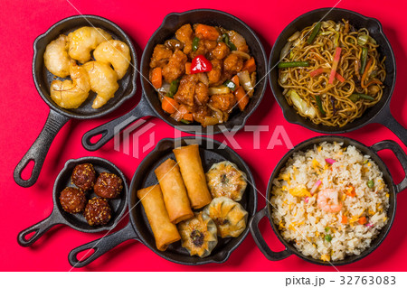 中華料理　集合　Delicious Chinese food group photo 32763083