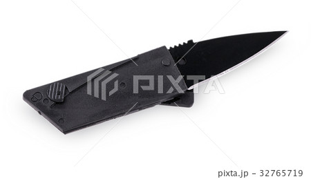Small black folding knife on white Small black folding knife on white 32765719
