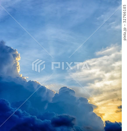 fluffy cloud on sky,dramatic cloudy sky background 32766185