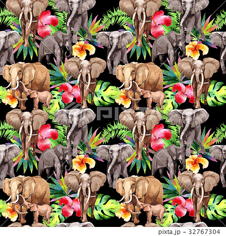 Exotic  elephant wild animal pattern in 32767304