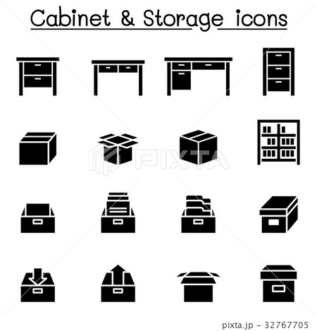 Storage, Cabinet, Drawer icons Storage, Cabinet, Drawer icons 32767705