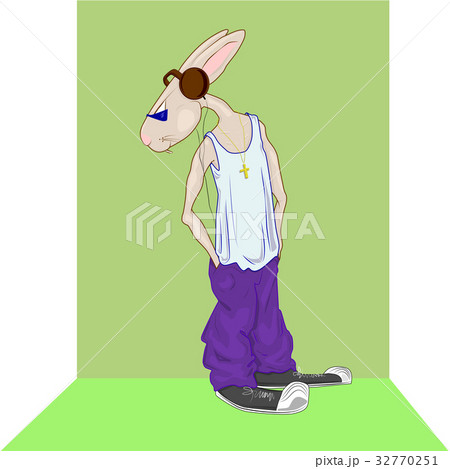 Rabbit in the headphones 32770251