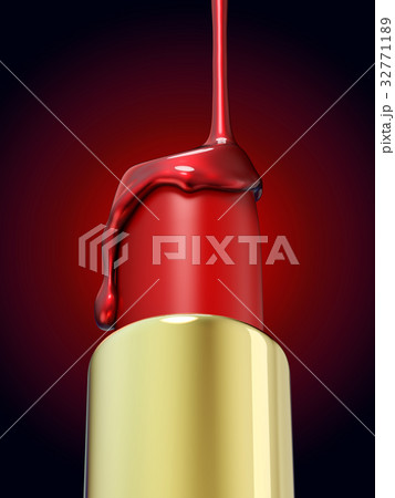 Red lipstick and nail polish on red and black Red lipstick and nail polish on red and black 32771189