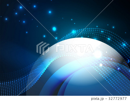 Glowing wave created with particles on dark color 32772977