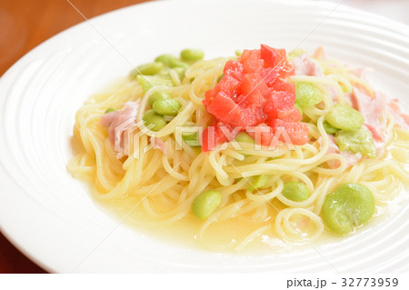 おいしい豆類とハムのパスタ おいしい豆類とハムのパスタ 32773959