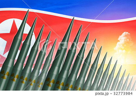 North Korean ICBM missile bomb test illustration 32773984