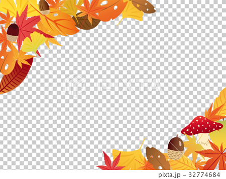 秋の紅葉 フレーム素材のイラスト素材