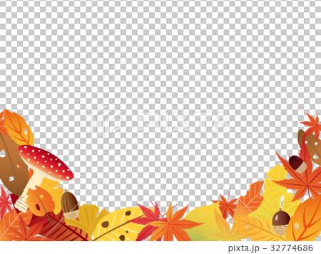 Autumn Leaves Frame Material Stock Illustration