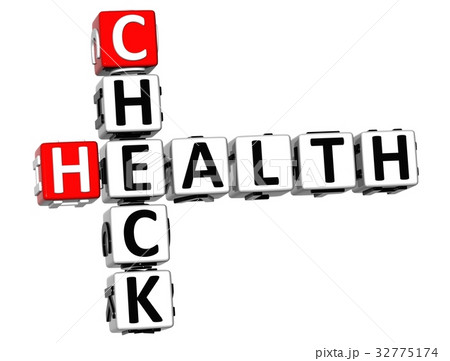3D Check Health Crossword on white background 3D Check Health Crossword on white background 32775174