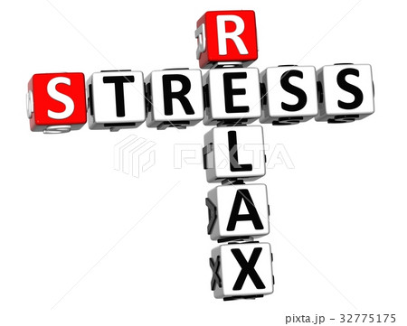 3D Relax Stress Crossword on white background 3D Relax Stress Crossword on white background 32775175