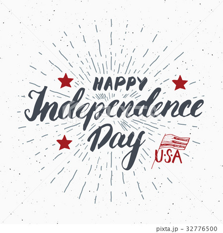 Happy Independence Day Vintage USA card, vector  32776500