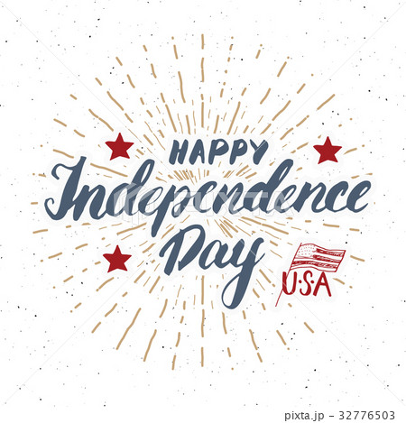 Happy Independence Day Vintage USA card, vector  32776503