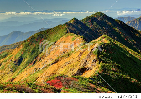 谷川連峰・朝日岳から遠望する富士山 32777541