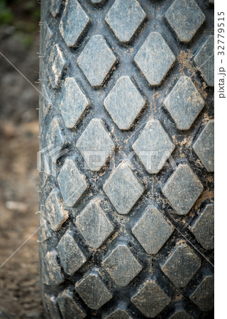 truck tire on soil road truck tire on soil road 32779515