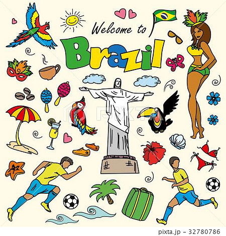 Big cartoon set of Brazilian templates 32780786