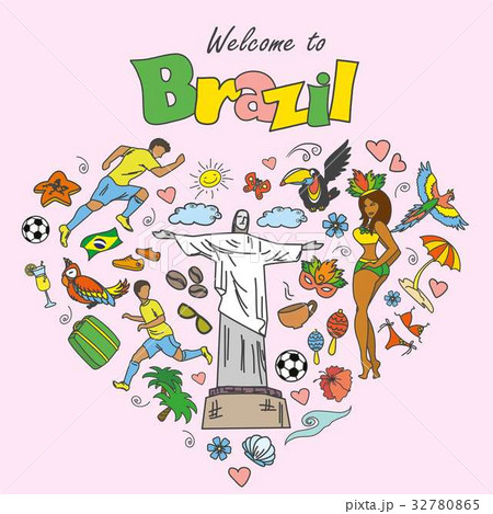 Big cartoon set of Brazilian templates 32780865