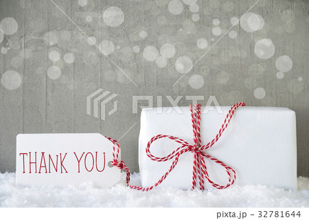 Gift, Cement Background With Bokeh, Text Thank You Gift, Cement Background With Bokeh, Text Thank You 32781644