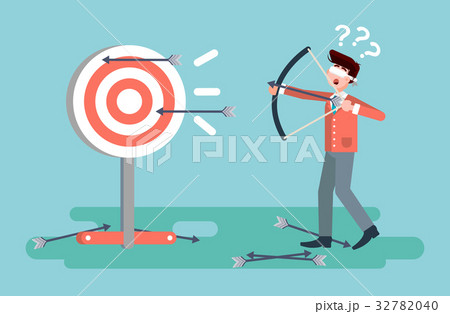 Vector illustration businessman hits targetのイラスト素材 [32782040] - PIXTA