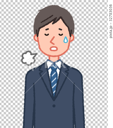 スーツ　溜め息をつく男性 32783036