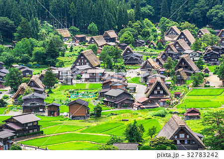 日本の原風景 白川郷の写真素材