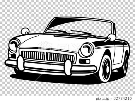 ヒストリックオープンカー 塗り絵風 32784210