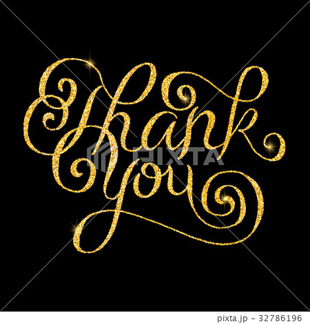 Thank you glitter golden hand lettering Thank you glitter golden hand lettering 32786196