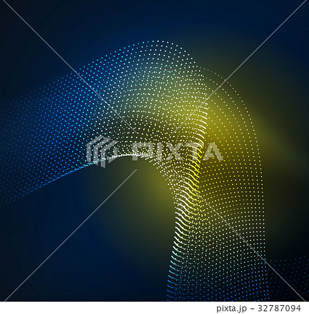 3D illuminated wave of glowing particles 3D illuminated wave of glowing particles 32787094