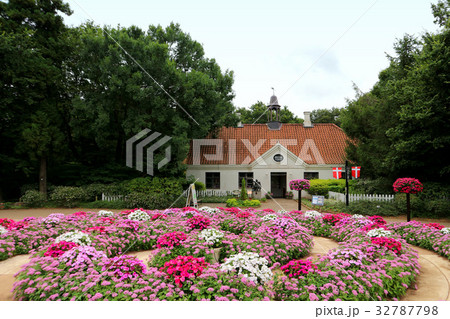 ふなばしアンデルセン公園のインパチェンス花壇と童話館（7月）千葉県船橋市 32787798