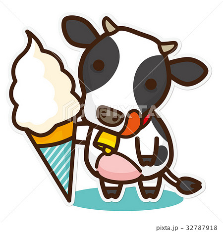 牛と乳製品 ソフトクリームのイラスト素材