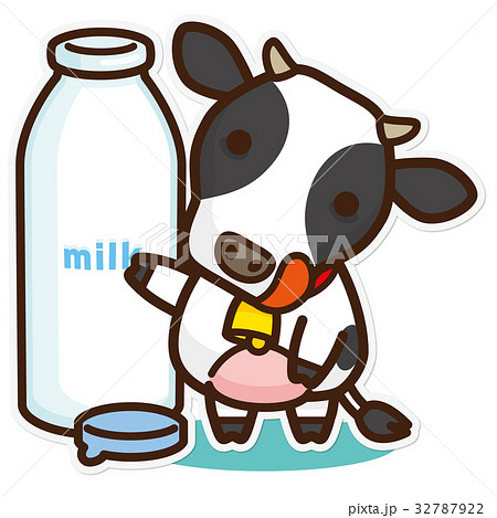 牛と乳製品 牛乳のイラスト素材