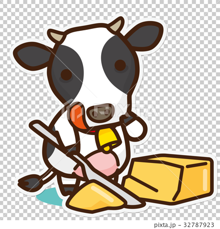 牛と乳製品 バターのイラスト素材
