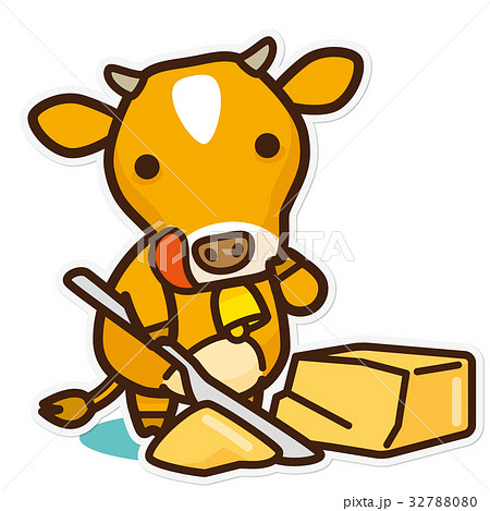 牛と乳製品 バターのイラスト素材