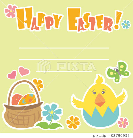 Easter Background, basket with eggs Easter Background, basket with eggs 32790932