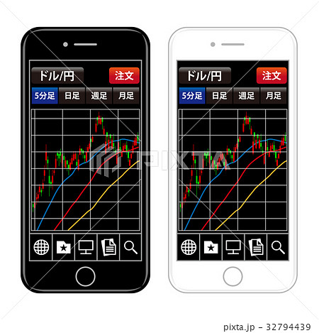 スマホ Fx チャートのイラスト素材