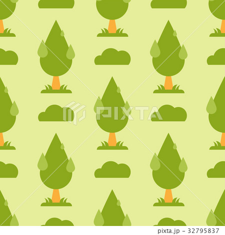 Leaves of green trees seamless pattern vector Leaves of green trees seamless pattern vector 32795837