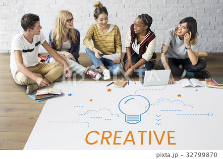 Light Bulb Think Create Inspiration Graphic Word 32799870