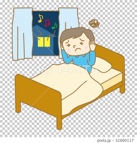 騒音に悩まされる男性 騒音に悩まされる男性 32800117