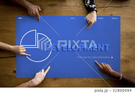 Hands working on network graphic overlay billboard on table Hands working on network graphic overlay billboard on table 32800494