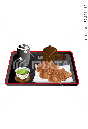 今日のスイーツ緑茶とたい焼き 今日のスイーツ緑茶とたい焼き 32801119