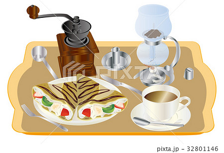 今日のスイーツコーヒーとクレープ 今日のスイーツコーヒーとクレープ 32801146