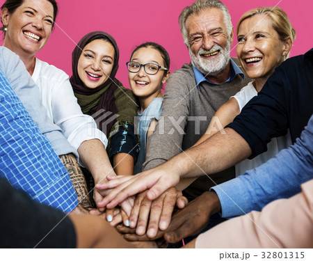 Group of Diverse People Hands Together Teamwork Cooperation Group of Diverse People Hands Together Teamwork Cooperation 32801315