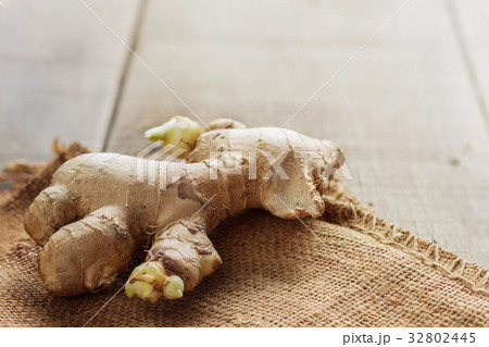 Ginger on sack. Ginger on sack. 32802445