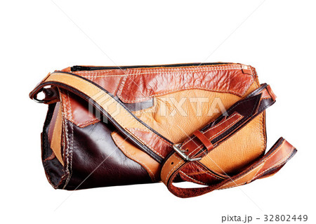 leather bag on white background 32802449