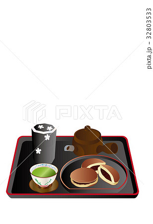 今日のスイーツ緑茶とどら焼き 32803533